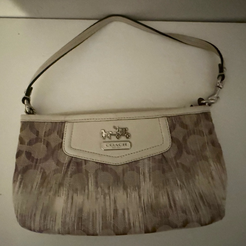 Coach Cream and Brown Mini Bag